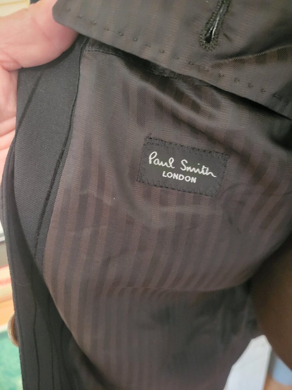 Paul Smith of London Evening Wide Pinstripe Black on Black Size 42 regular - Picture 5 of 6